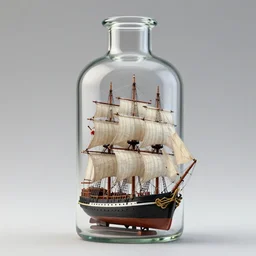 old sailing ship in a glass bottle