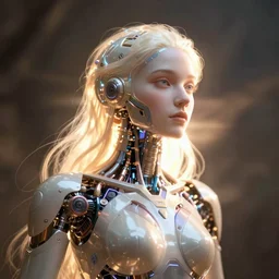 human being merging with biotech
