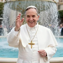 steve carell just get a pope job, on job carnival under waterfall, oh he is so happy he always want to be a pope