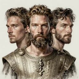 nuragic bearded prince portrait karl urban benedict cumberbatch, intricate, elegant, highly detailed, digital painting, artstation, concept art, sharp focus, illustration, art by aleksi briclot, rutkowski, mucha