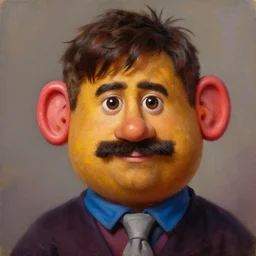 mrpotatohead character mixed with daniel radcliffe, artgem, digital painting, color painting, hyperrealistic, concept art, oil painting, masterpiece, concept art, trending on deviantart, realistic and detailed face, highly detailed, high quality, 8 k, soft lighting, fancy colors, fantasy, cinematic, high coherence