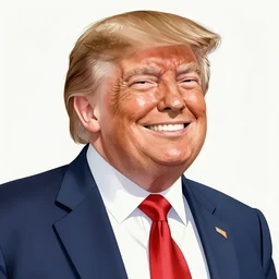 anime drawing of Donald trump, thicc, laughing