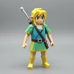 a paper model of link, paper modeling art.