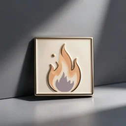 an enamel pin of a retro minimalist clean fire square