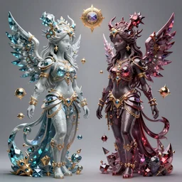 epic large image of two beautiful gemini twins good and evil, fantasy character art, ultra realistic, wide angle, intricate details, the fifth element artifacts, highly detailed by peter mohrbacher, hajime sorayama, wayne barlowe, boris vallejo, aaron horkey, gaston bussiere, craig mullins, 1 4 0 mm