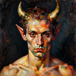 portrait of the devil by egon schiele
