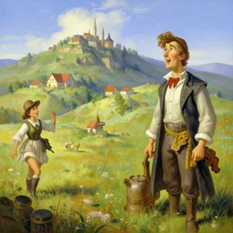 painting fairy tale, steam country, by greg rutkowski and thomas kinkade, trending on artstation