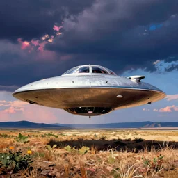 ufo in the eighties, realistic, colorful, detailed,