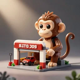 a cute monkey garage kit by mohamed chahin, artstation,