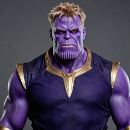 high quality portrait photograph of gordon ramsay in cosplay thanos costume, foam, purple face paint, amateur makeup, /r/shittycosplay, /r/cringepics, 3 point lighting, rembrandt triangle