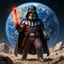 Darth Jar-Jar ordering the destruction of Planet Earth
