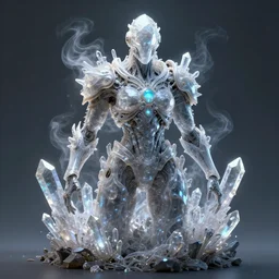 skin concept, biopunk, in full growth, magical smoky translucent luminous sparkling crystals, many details, guyver style, 3 d, cinematic, hyper realism, high detail, octane render, art by hans giger