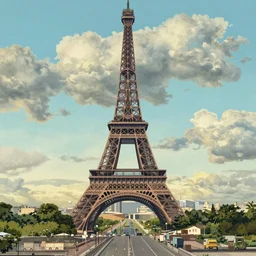 laudree in paris, natural lighting, wide angle, intricate details, soft and dreamy color scheme, matte painting, illustration, by hayao miyazaki
