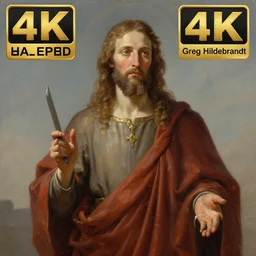holy catholic saint by Greg Hildebrandt, trending on art station, 4k UHD, 8k, painting illustration, realistic volumetric lighting, rendered in unreal engine, high detail, photorealistic