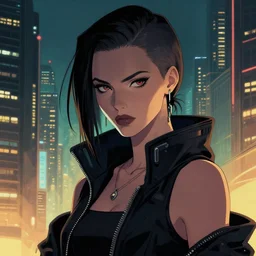 cyberpunk woman in a metropolis, high detail, crisp shading, in the style of greg rutkowski alphonse mucha andree wallin, portrait, artstation