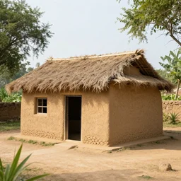 a small village house made of Cob