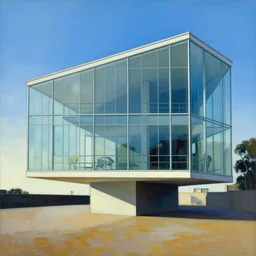 casa de vidro, lina bo bardi, painting by atey ghailan, cinematic, masterpiece