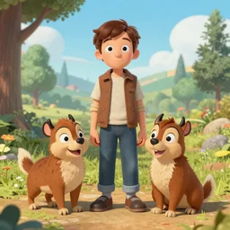 Chip 'n Dale, in style of Simon Stålenhag