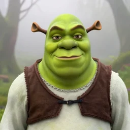 closeup portrait, Stefan Löfven as Shrek in a foggy swamp, natural light, sharp, detailed face, magazine, press, photo, Steve McCurry, David Lazar, Canon, Nikon, focus