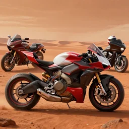 a motorcycle design for mars'use, concept design, machine design, highly detail, detail, realistic, ultra realistic, realism, machine, cinematic lighting, cinematic ambience, landscape photography, 8 k, uhd, dramatic lighting, cyberpunk color palette, illustration, ducati, yamaha, honda, harley davidson, ninja helmet