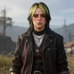 Billie Eilish In Red dead redemption 2 4k detail