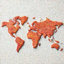 accurate world map made of candy