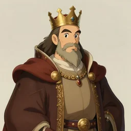 portrait of medieval old king, artstation, cartoon, elegant highly detailed digital painting, concept art, smooth, sharp focus, illustration, art by ghibli, makoto shinkai, don bluth, fujita goro, giraud, michel ocelot, tom whalen, atey ghailan, akihiko yoshida, fadeev