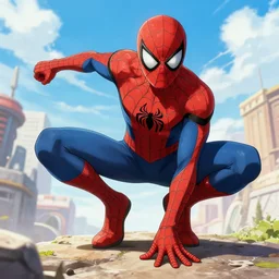 spiderman in the style of one piece