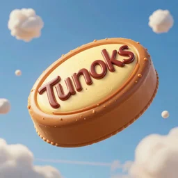 Super high resolution, hyper-realistic, 8K, ray-traced Giant Tunnocks marsh mellow in the sky
