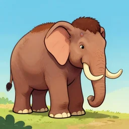 A mammoth in the style of the 80s