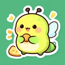 cute miss mascot chenipotte chenipotte wurmple food sticker art, cronobreaker, beeple game icon