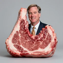 mitt romney anthropomorphized as a piece of meat