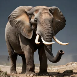 elon musk as an elephant huge elephant tusks growing out of his mouth