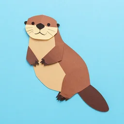 a sea otter folded out of construction paper