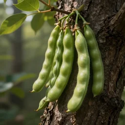 parasitic human-shaped beans growing in a tree, real picture