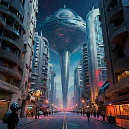 a bulbous zaha hadid space-station city street interior with brutalist buildings inspired by a nuclear reactor submarine and maschinen krieger, ilm, beeple, star citizen halo, mass effect, 2001 space odyssey, elysium, iron smelting pits, cool saturated colours, atmospheric perspective