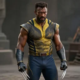 film still of Idris Elba as Wolverine with adamantium claws in new Logan movie, cinematic