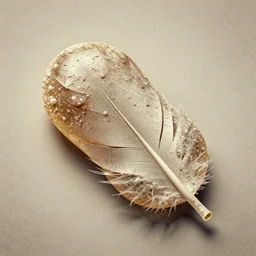 a feather covered jelly bean shape, heightened texture, grunge, realistic, surface painter, bump map