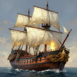 the mayflower ship, digital painting, volumetric light, intricate, sharp, focus, bloom, illustration, highly detailed, concept art, matte, ruan jia, randy vargas, greg rutkowski