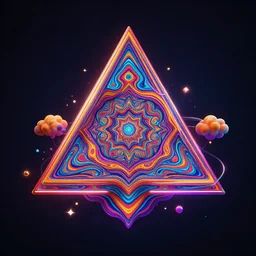 triangle on the square, 2 d, psychedelic style, lsd, 6 0 ', funky