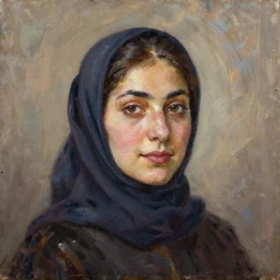 portrait of a turkish woman ( 3 5 ) from turkey in 2 0 2 1, an oil painting by ross tran and thomas kincade