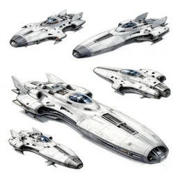 sketches of large high end spaceship, technical, detailed