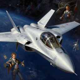 a scene of a  female pilot in the cockpit of a space fighter, digital painting, 4k wallpaper, intricate detail, brush strokes, masterpiece, by Ilya Kuvshinov, by Rembrandt, by Thomas Kinkade, by Moebius, By Tite Kubo, by Kentaro Miura, beautiful, gorgeous, hyperspace