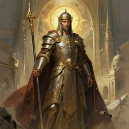 sacred warrior from the holy city, concept art, trending on artstation, wlop, ross draws, digital painting, mixed media, intricate details, volumetric lighting