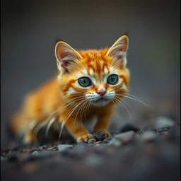 orange cat caterpillar, spiky feet, kodak photo, muted colors, depth of field