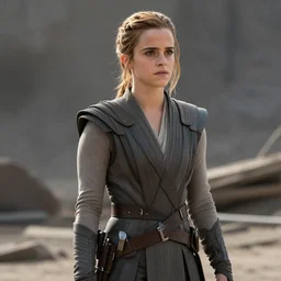 emma watson as rey in the new star wars movie, cinematic, detailed, ultrawide