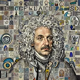 Portrait Isaac Newton Stephen Hawking Albert Einstein by charlie bowater elina brotherus greg rutkowski Dan Witz paul klee jamie wyeth victo ngai