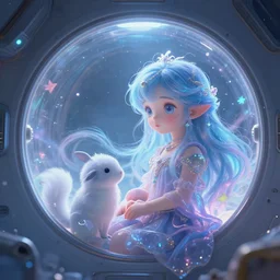 ethereal illustration of loish and guweiz, a cute girl inside a spacecraft, dreamy aesthetic, highly detailed, octane render, unreal engine 5, trending on artstation, beautiful concept art, by wlop and beeple 8 k