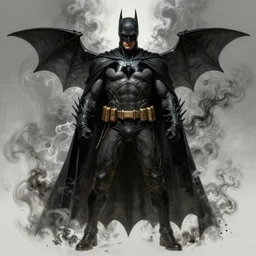 concept art by artgerm, dark batman, intricate, smoke war, highly detailed dark art, digital painting, artstation, concept art, smooth, sharp focus, illustration, art by greg rutkowski and luis rollo and uang guangjian and gil elvgren, symmetry!