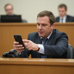 Alex Jones desperately reaching for his out of reach phone in the courtroom, (EOS 5DS R, ISO100, f/8, 1/125, 84mm, RAW, sharpen, unblur)